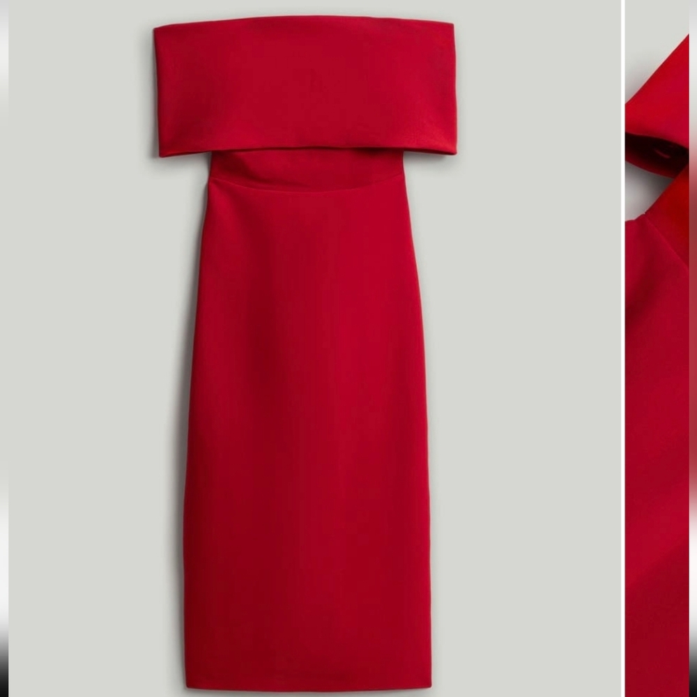 Elegant Strapless Red Dress